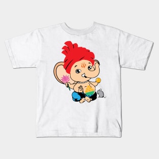 Cute Bal Ganesh Ganapathy Baby Hindu God Kids T-Shirt